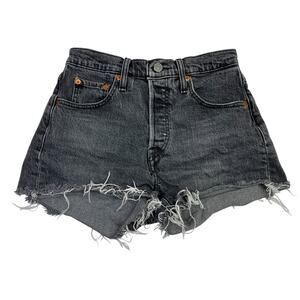 Levi's 501 High Rise Button Fly jean shorts gray - 25